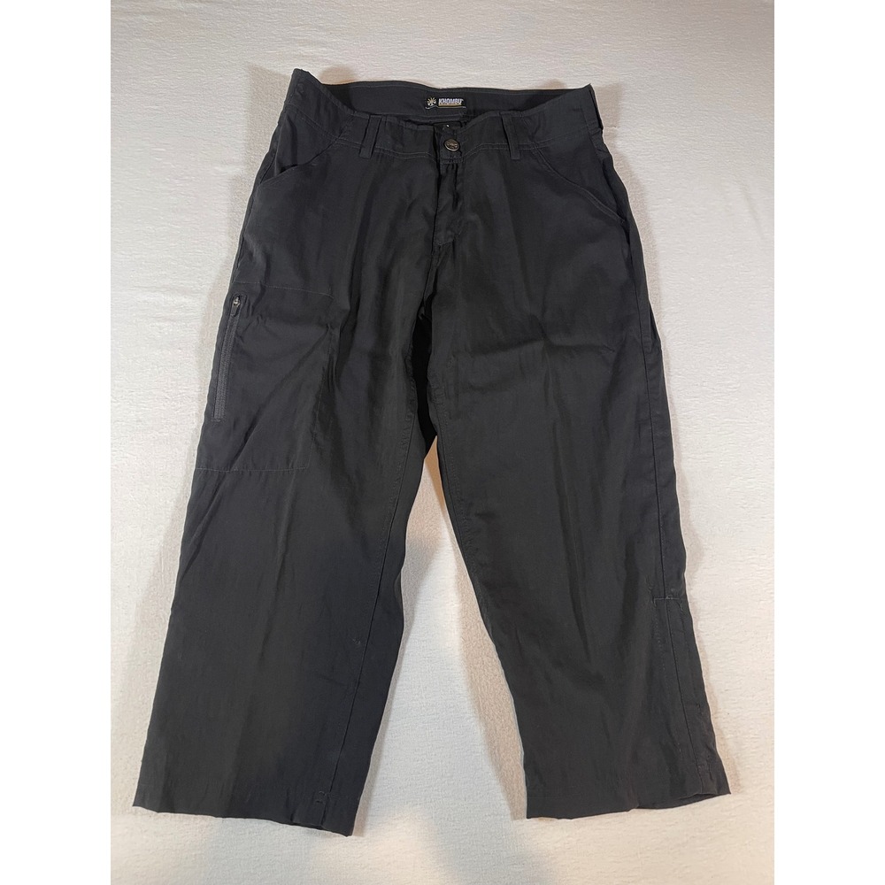 Khombu Womens Black Hiking Cargo Pants Size S Crop Bungee Hem Outdoor Trail